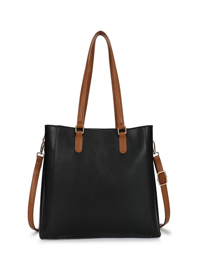 fastrack Structured Laptop Tote Bag for Women | Faux Leather Work Bag with 14-Inch Padded Sleeve, 3 Compartments, Zip & Magnetic Closure | Elegant Everyday Tote for Office, College & Commutes - Image 5